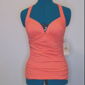 Tommy Bahama Pearl Solids Coral Halter Bikini Top